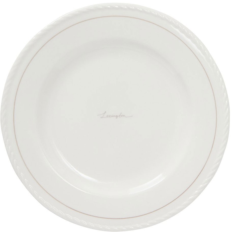 Lexington Porcelain Dessert Plate 22 cm 4-pack, White / Beige