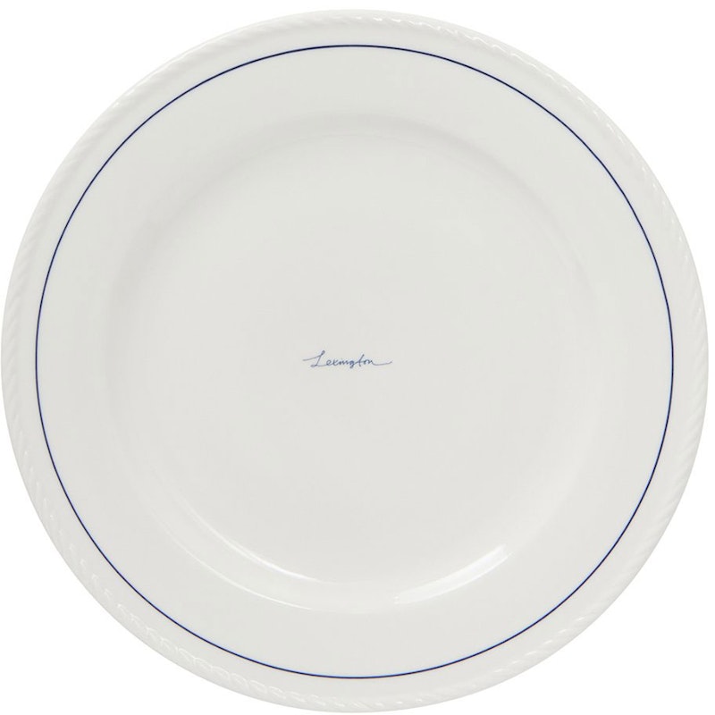 Lexington Porcelain Dinner Plate 27,5 cm 4-pack, White / Dark Blue