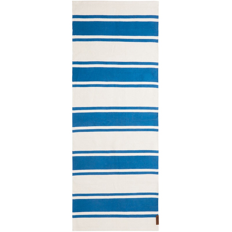 Organic Striped Cotton Rug 80x220 cm, Blue