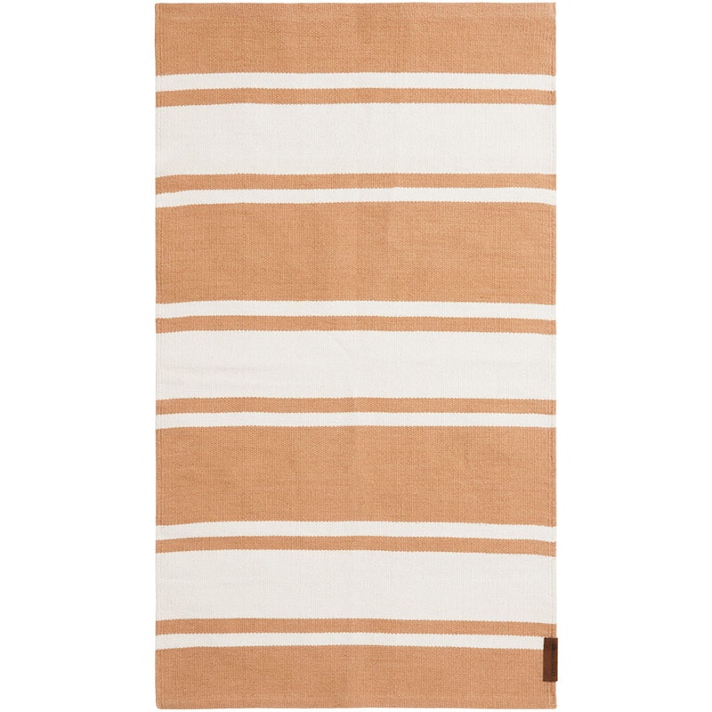 Organic Striped Cotton Rug 170x240 cm, Beige