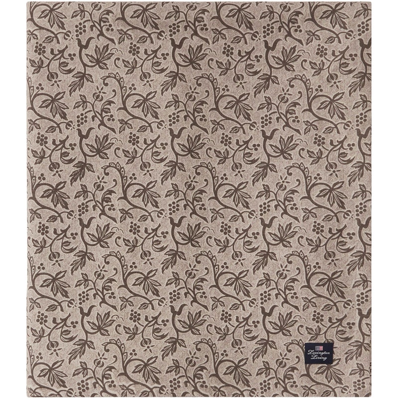 Printed Recycled Cotton Tablecloth 150x250 cm, Brown/Beige