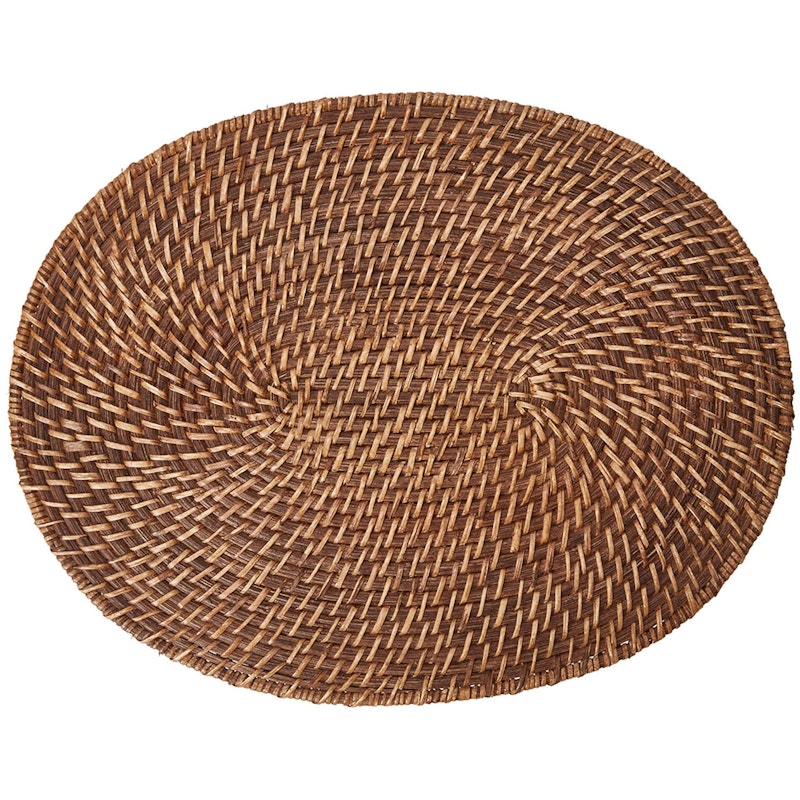 Rattan Oval Placemat 35x45 cm, Brown