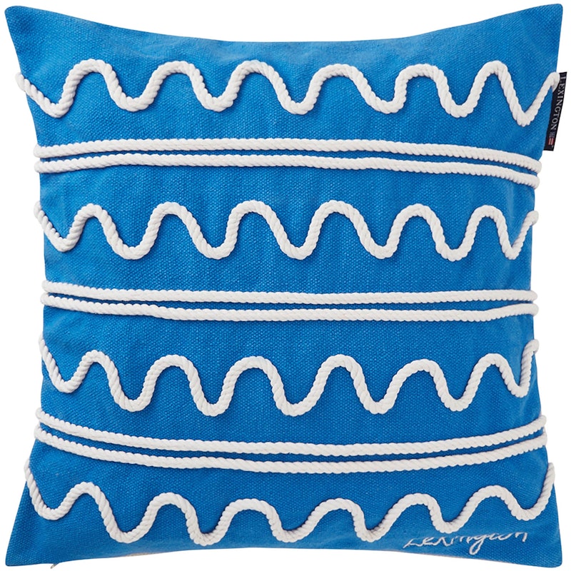 Rope Wave Cushion Cover 50x50 cm, Blue/White