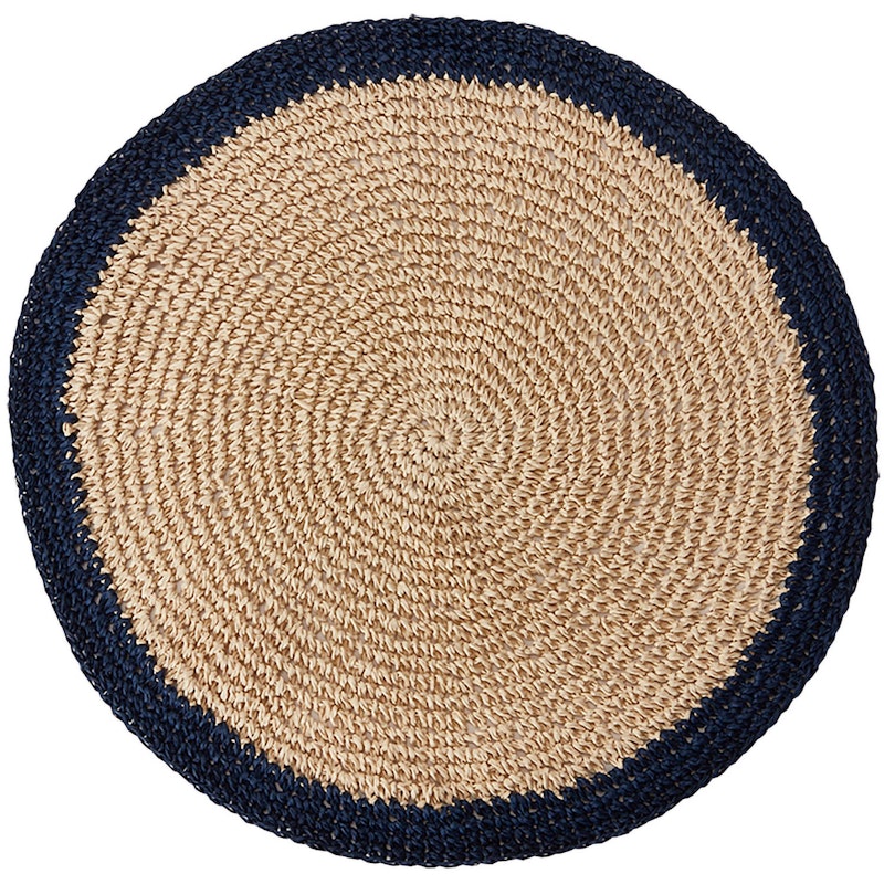 Table Mat Ø38 cm, Beige/Black