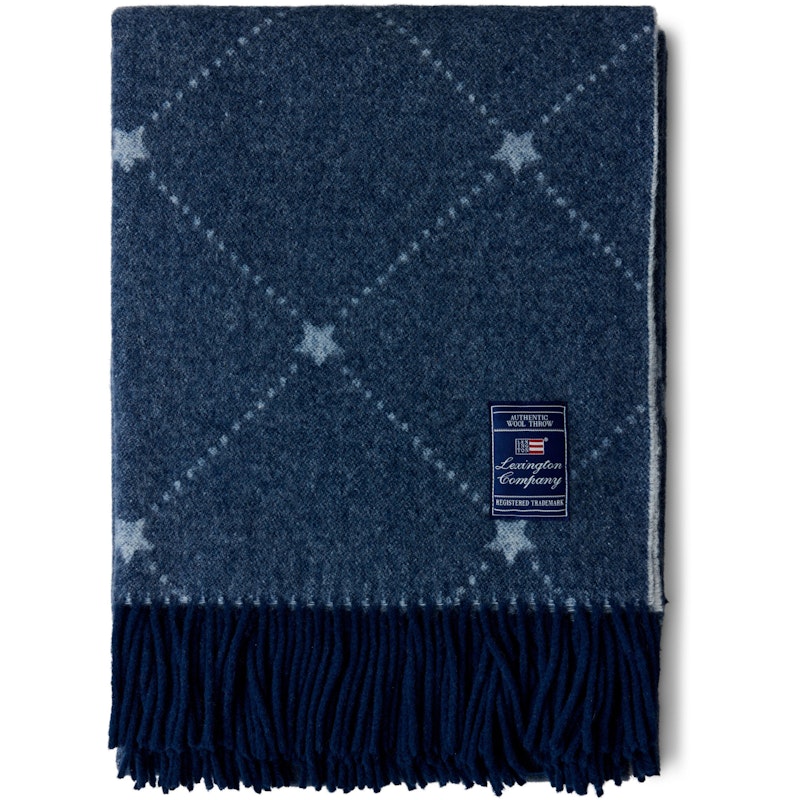 Signature Star Throw 130x170 cm, White / Navy