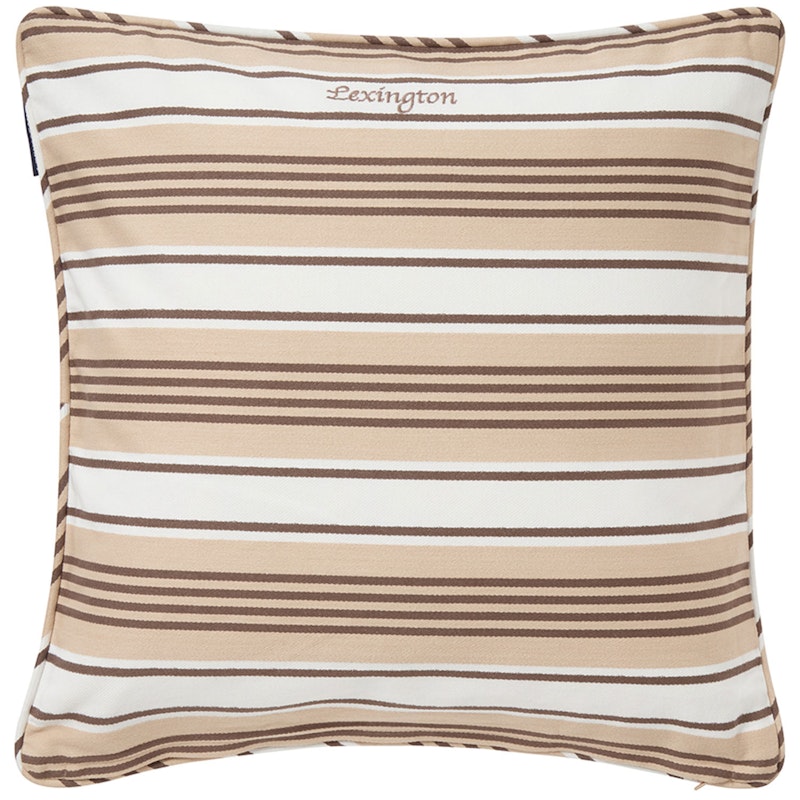 Striped Organic Cushion Cover 50x50 cm, Beige