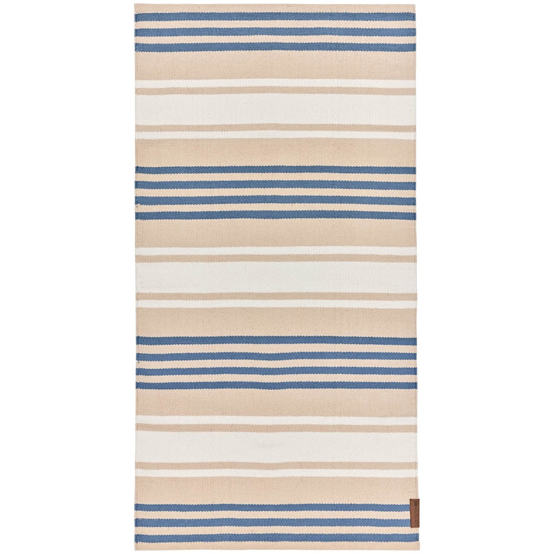 Striped Rug 70x130 cm, Blue/Beige