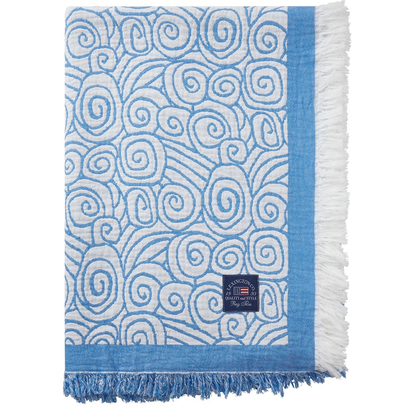 Wave Jacquard Bedspread 260x240 cm, Blue