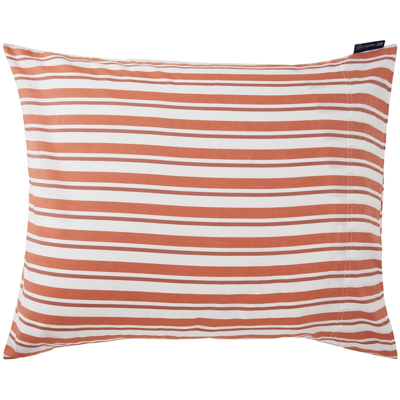 Striped Cotton Poplin Pillowcase 50x60 cm, Terra