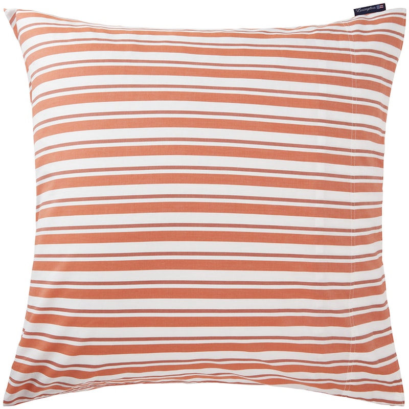 Striped Cotton Poplin Pillowcase 65x65 cm, Terra