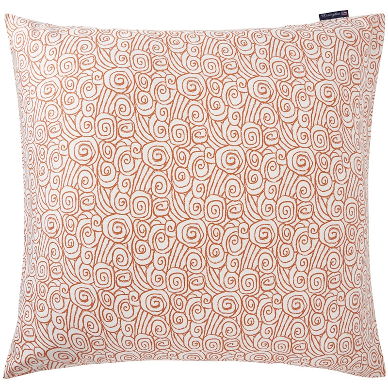 Wave Printed Cotton Sateen Pillowcase 65x65 cm, Terra