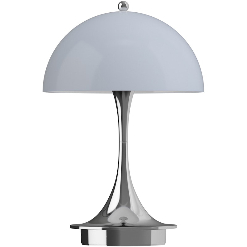 Panthella 160 Table Lamp Portable, Chrome / Opal Grey