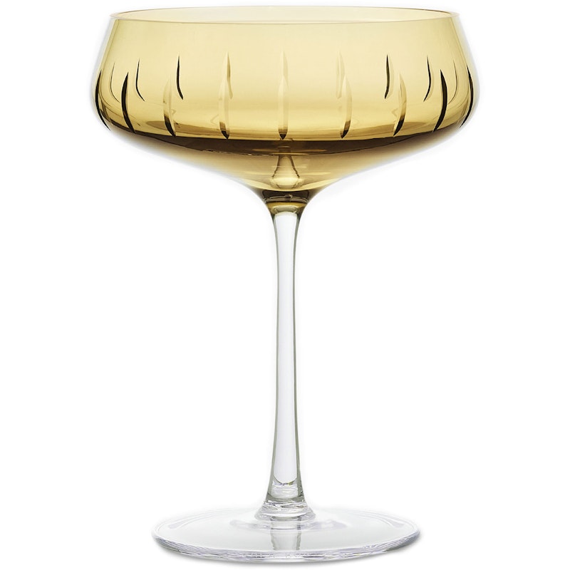 Single Cut Champagne Coupe, Amber