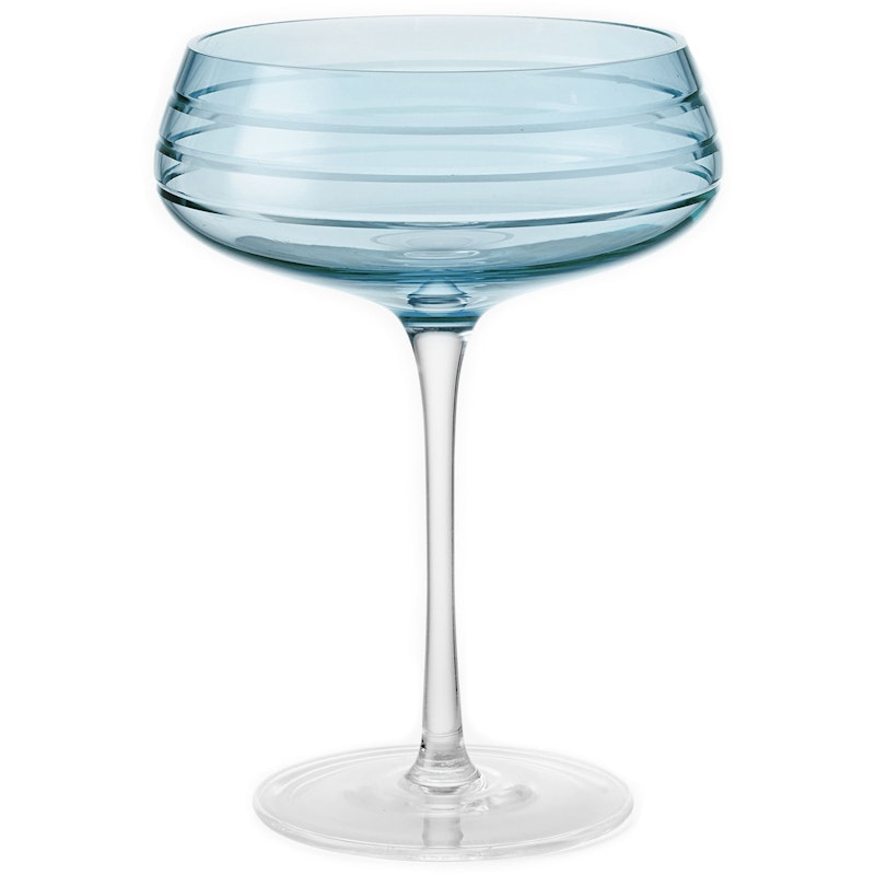 Triple Cut Champagne Coupe, Blue