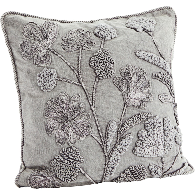 Applique Cushion Cover 50x50 cm, Grey