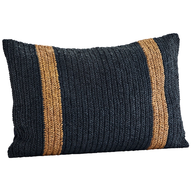 Cushion Cover Raphia 40x60 cm, Black/Natural