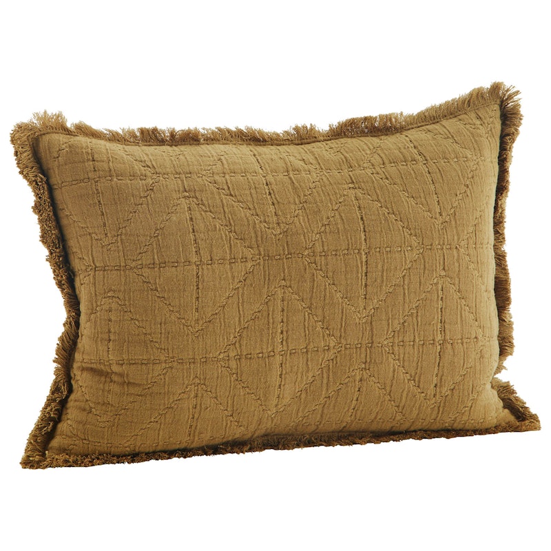 Embroidered Cushion Cover 30x45 cm, Hazelnut