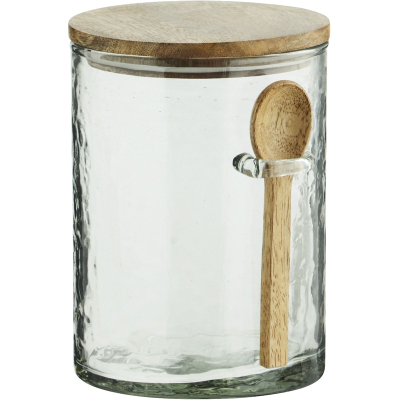 Glass Jar With Spoon 14 cm