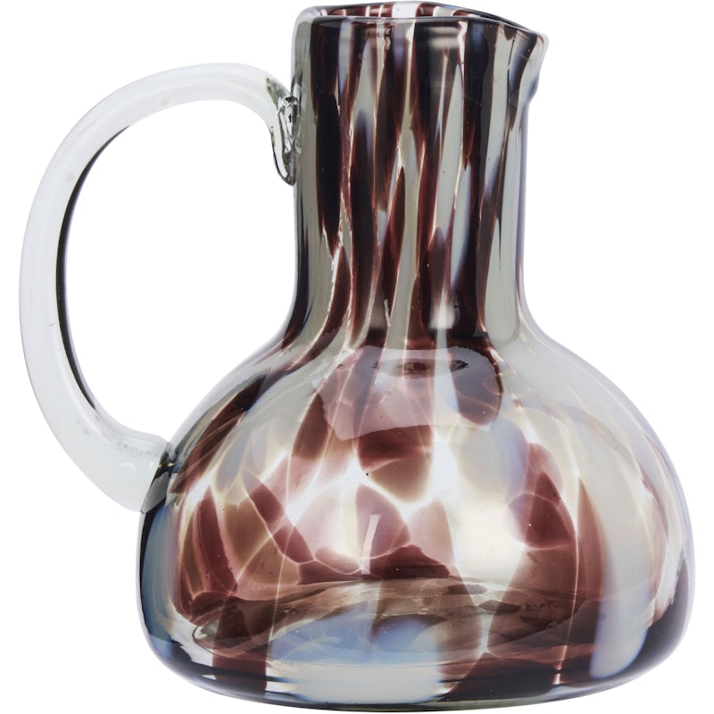 Coloured glass Jug 17 cm, Brown / White / Clear