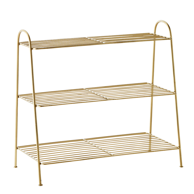 Shoe Rack Brass, 3 Shelves