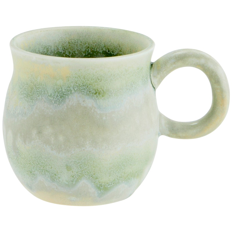 Mug With Ear Ø8 cm, Green / Beige