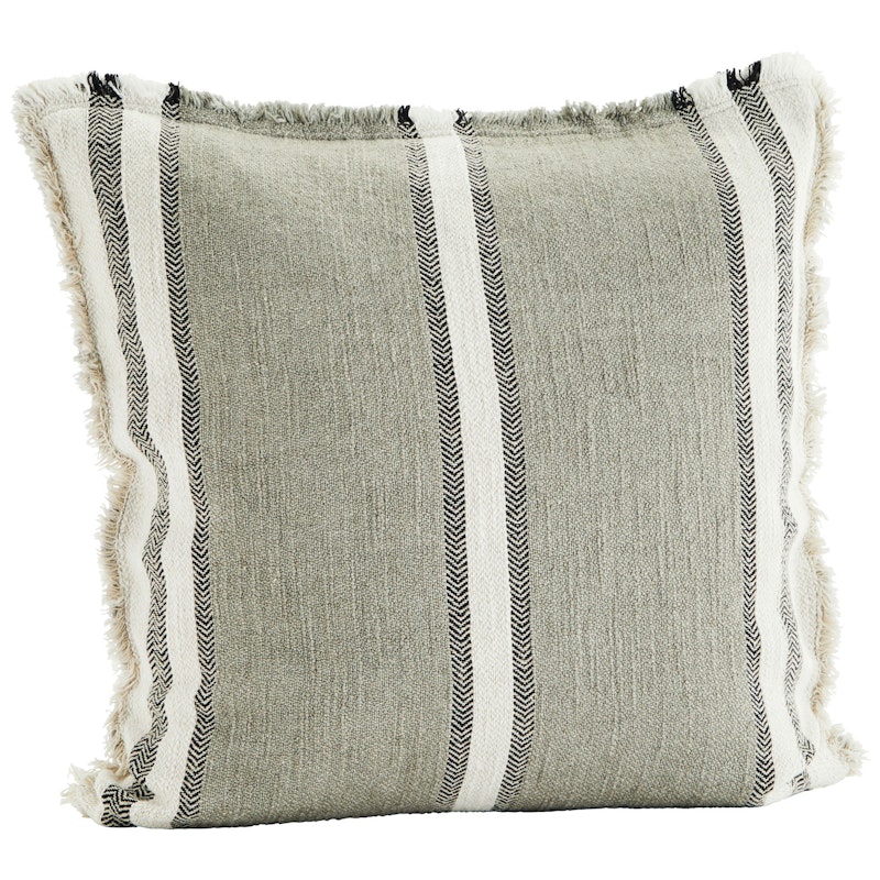 Striped Cushion Cover 50x50 cm, Grey/White