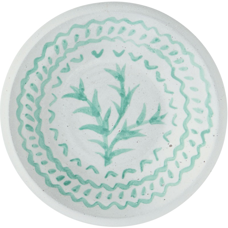 Tray Terracotta 20 cm, White / Green