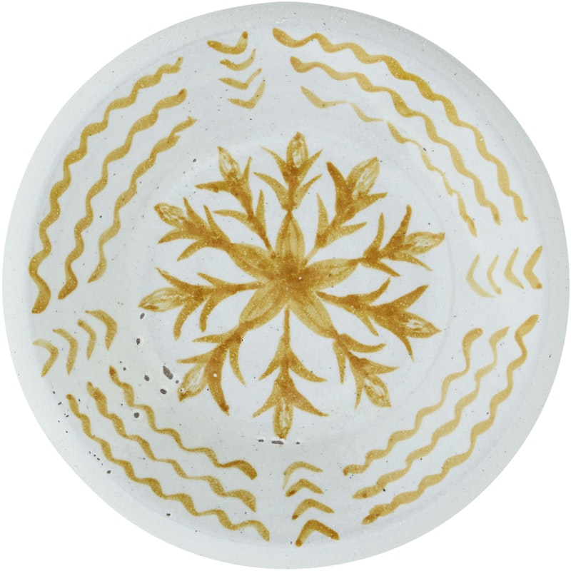 Tray Terracotta 20 cm, White / Yellow