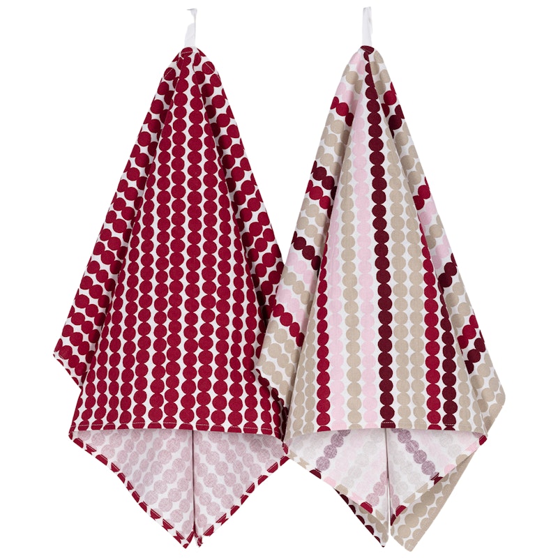Pikku Räsymatto Kitchen Towels 2-pack, Dark Red