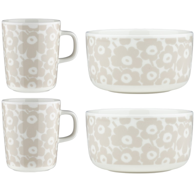 Oiva Pikkuinen Unikko Breakfast Set 4 Pieces