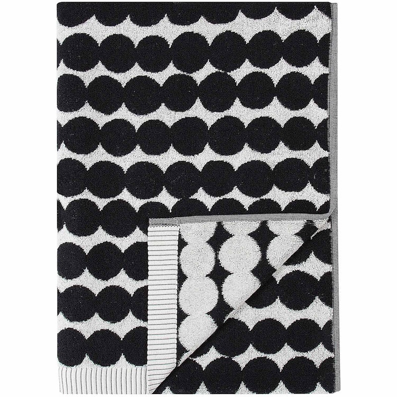 Räsymatto Bath Towel 70x150 cm, Black/White