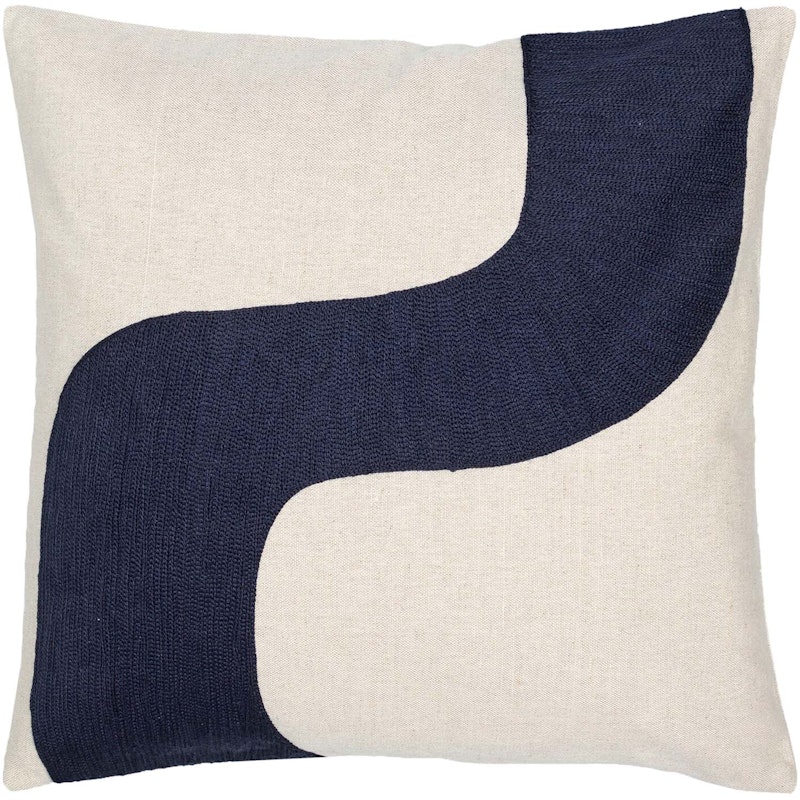 Seireeni Cushion Cover 50x50 cm, Dark Sapphire/Linen