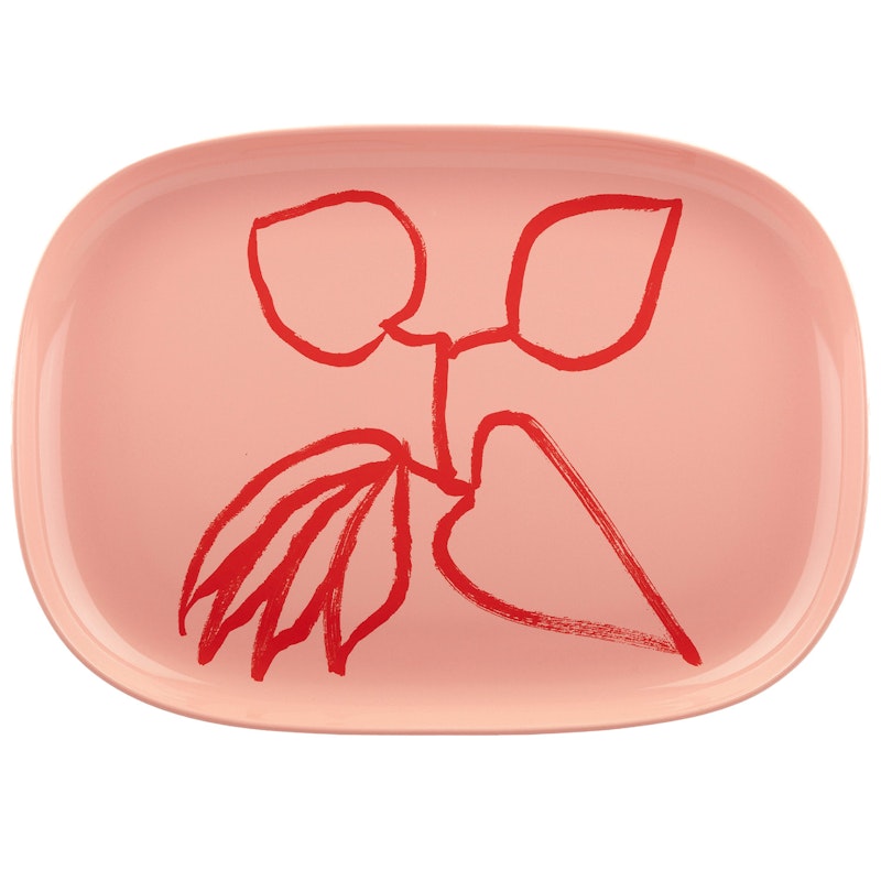 Ukonhattu Serving Dish Salmon Red, 23x32 cm