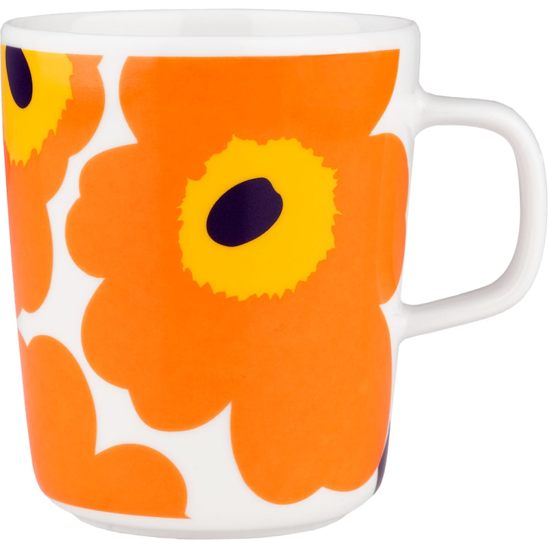 Oiva/Unikko 60Th Anniversary Mug 25 cl, White / Orange / Yellow