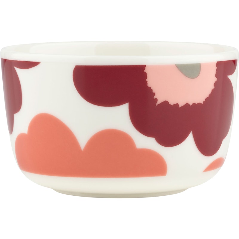 Oiva/Unikko Bowl 25 cl, White / Salmon Red