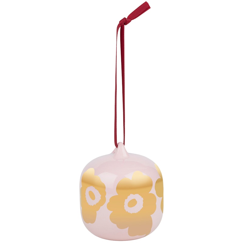Unikko Christmas Ornament, Pink/Gold