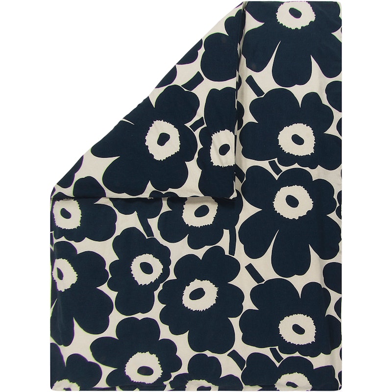Unikko Duvet Cover Dark Blue, 140x200 cm