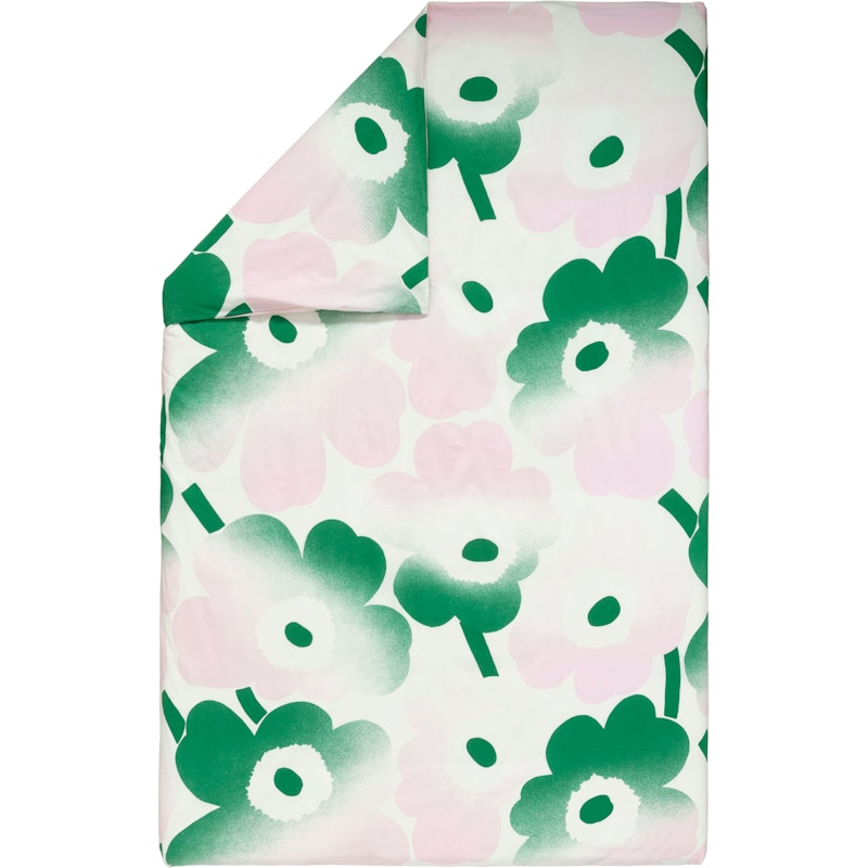 Unikko Häivähdys Duvet Cover Pink / Green / Off-white, 150x210 cm