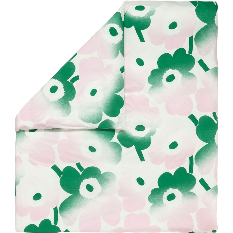 Unikko Häivähdys Duvet Cover Pink / Green / Off-white, 240x220 cm