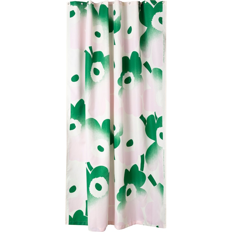 Unikko Häivähdys Shower Curtain 180x200 cm, Pink / Green / Off-white