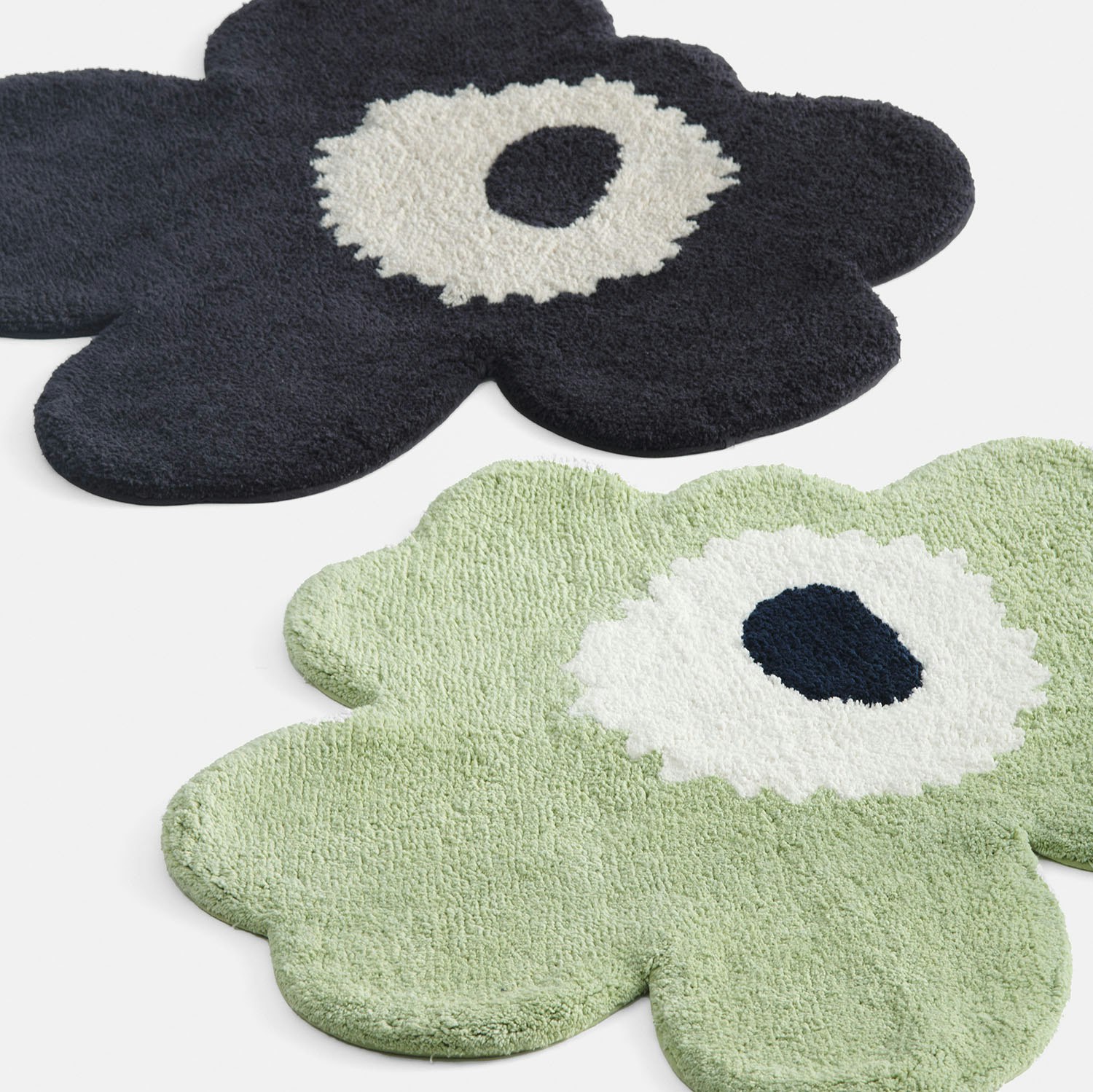 Unikko Terry Bath Rug 73X74 cm, Off-white/Charcoal | RoyalDesign