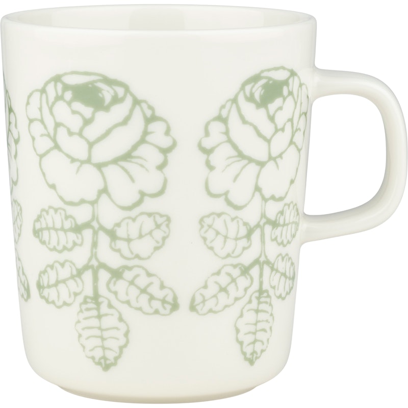 Wedding Rose Mug 25 cl, White / Sage