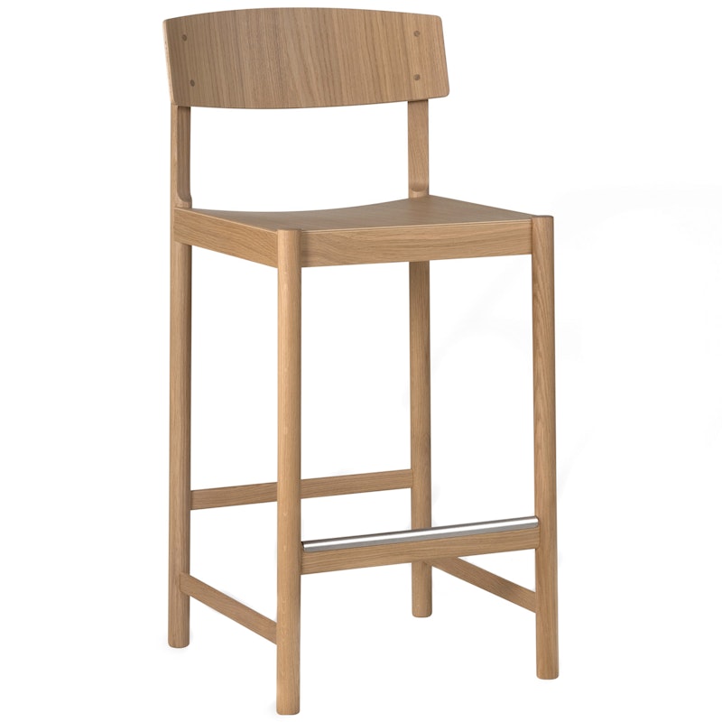 Rod Bar Stool 65 cm, White Pigmented Oak