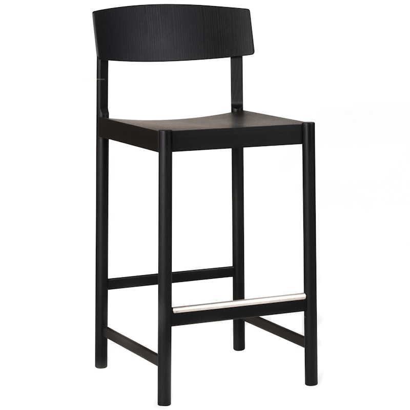 Rod Bar Stool 65 cm, Black Stained Ash