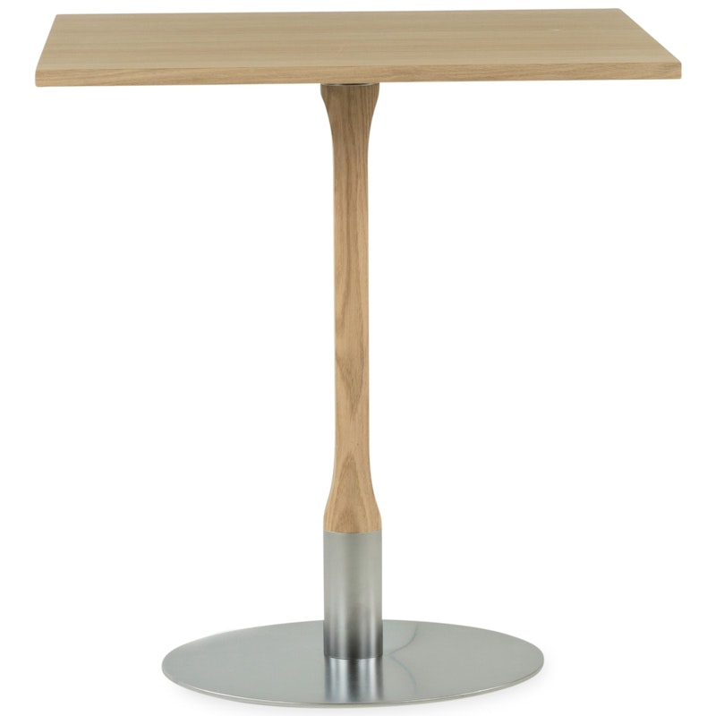 Rod Table White Pigmented Oak, 70x70 cm