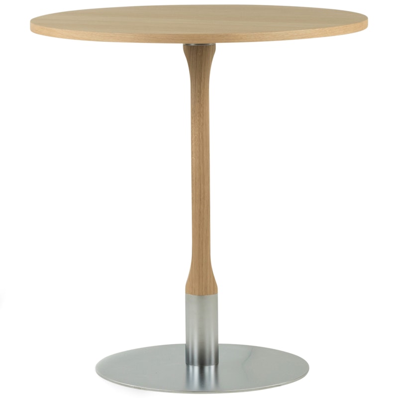 Rod Table White Pigmented Oak, Ø70 cm