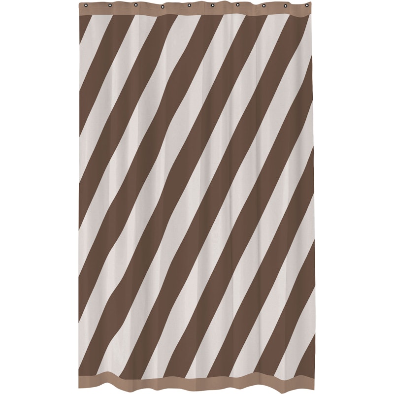 Diagonal Shower Curtain 150x200 cm, Chocolate