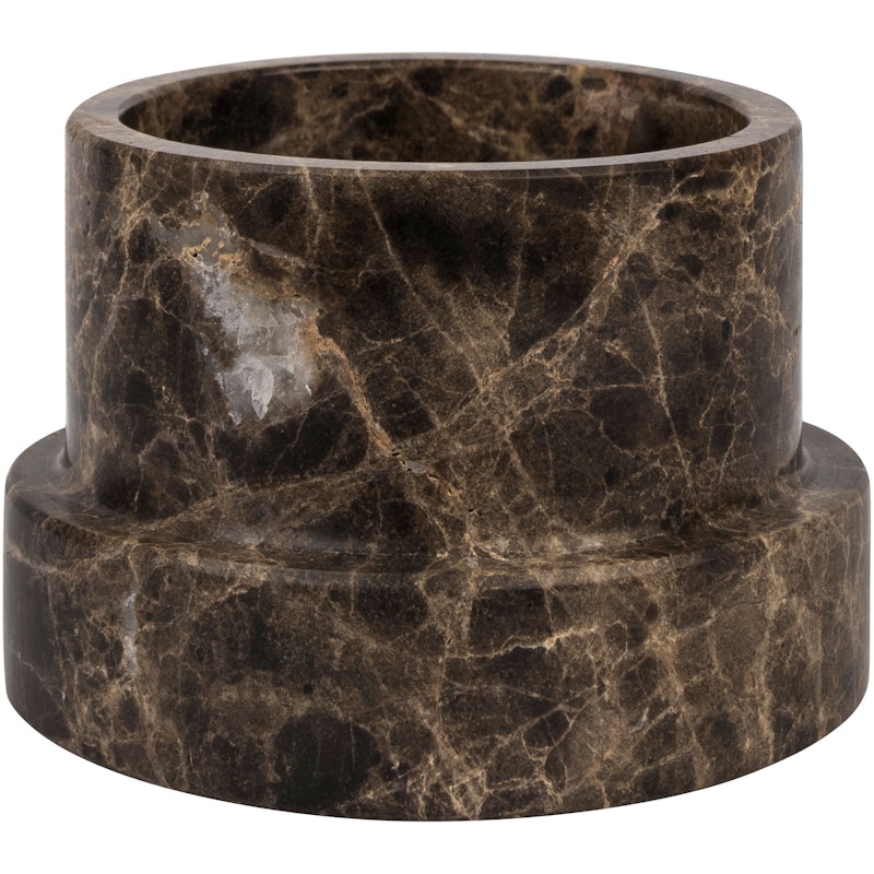 MARBLE Candle Holder High, Brown