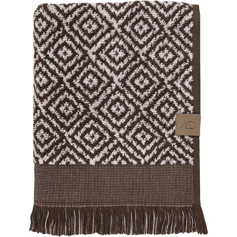 Morocco Towel 35x55 cm 2-pack, Off-white / Chocolate