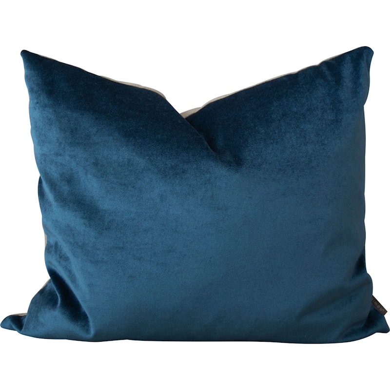 Focus Recycling Linen/Velvet Cushion 50x60 cm, Denim Blue
